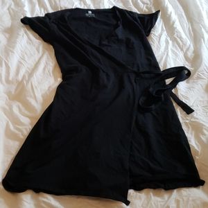 Pact black wrap dress large